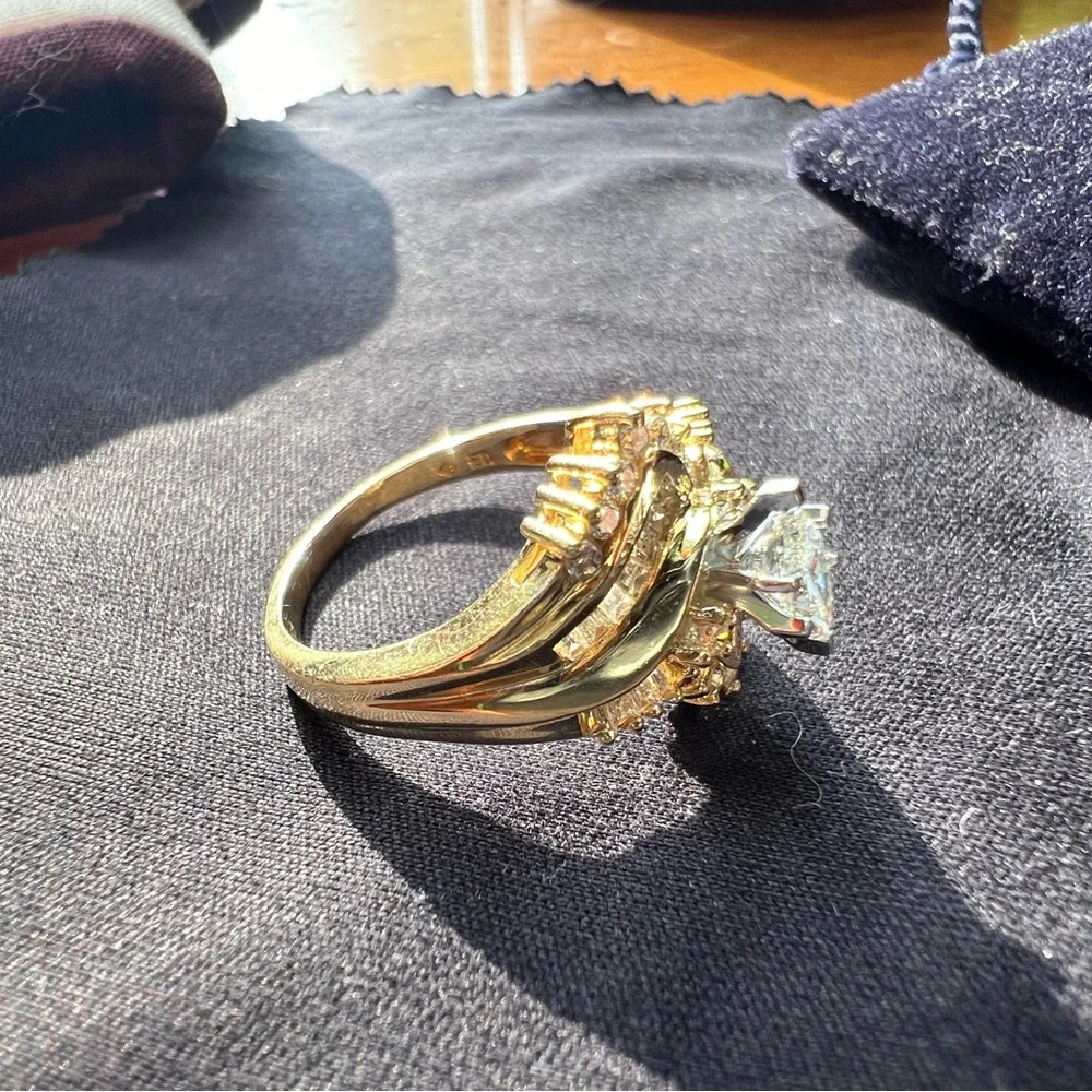 VINTAGE 14k DIAMOND RING - Picture 1 of 6